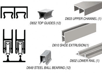 CRL Track Assembly D603 Upper and D602 Lower Track with Steel Ball-Bearing Wheels