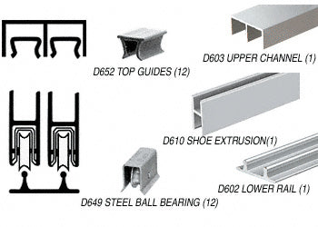 CRL Track Assembly D603 Upper and D602 Lower Track with Steel Ball-Bearing Wheels