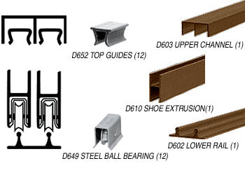 CRL Track Assembly D603 Upper and D602 Lower Track with Steel Ball-Bearing Wheels