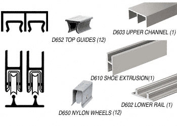 CRL Track Assembly D603 Upper and D602 Lower Track with Nylon Wheels