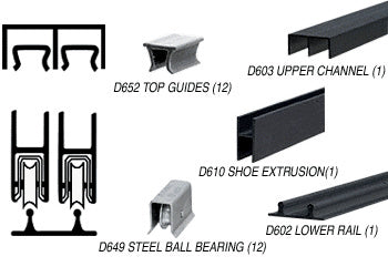 CRL Track Assembly D603 Upper and D602 Lower Track with Steel Ball-Bearing Wheels