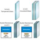 QuikServ Self-Closing Windows - 0X Or X0 - 1/4" Or 1" Clear Tempered Glass