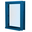 CRL Aluminum Framed Interior Glazed Exchange Window with Deal Tray and Surround Sound Voice System