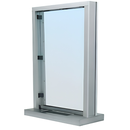 CRL Aluminum Framed Interior Glazed Exchange Window with Deal Tray and Surround Sound Voice System