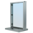 CRL Aluminum Framed Interior Glazed Exchange Window with Deal Tray and Surround Sound Voice System
