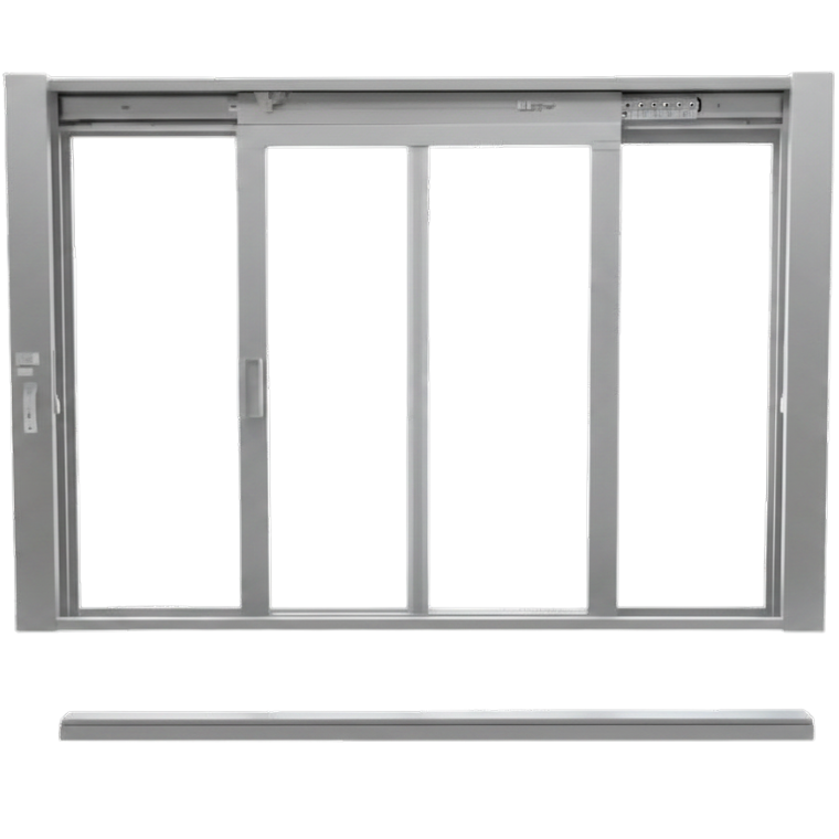 Self-Closing Deluxe Sliding Service Window - Sill, Half-Track or Full-