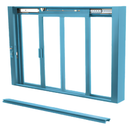 Self-Closing Deluxe Sliding Service Window - Sill, Half-Track or Full-Track Option (Custom Size)