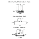 Self-Closing Deluxe Sliding Service Window - Sill, Half-Track or Full-Track Option (Custom Size)