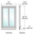 Custom Size - CRL Bi-Fold Service Window - Self Closing