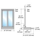 Custom Size - CRL Bi-Fold Service Window - Self Closing