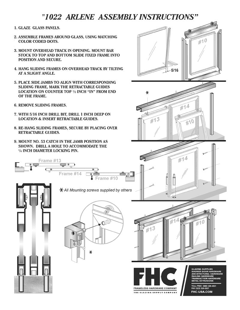 Custom Size -  FHC Arlene Horizontal Sliding Pass-Thru Assembly XOX