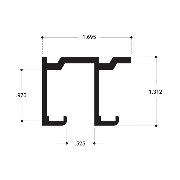 FHC Pass-Thru Window Double Top Track 144"