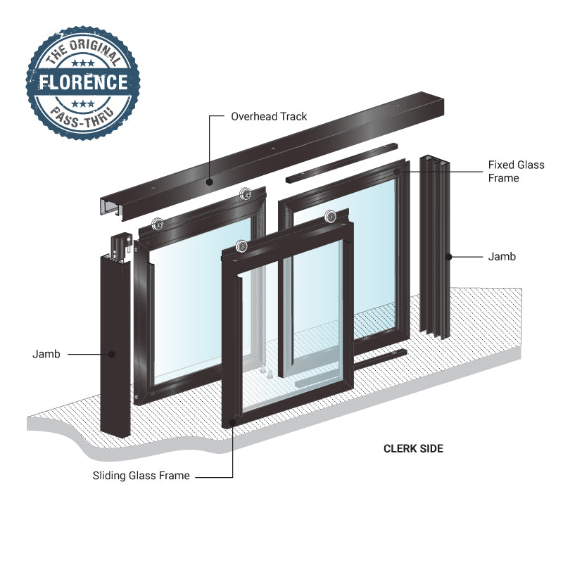 FHC Florence Horizontal Sliding Pass-Thru Assembly OX-XO With Screen