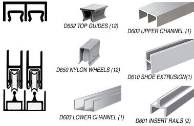 CRL Deluxe Track Assembly D603 Upper and D601 Rail with Wheels