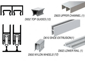 CRL Track Assembly D603 Upper and D602 Lower Track with Nylon Wheels