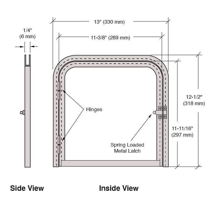 CRL 11-3/8" x 11-11/16" Package Slot with Hinged Clear View Door