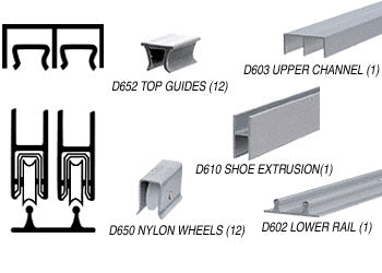 CRL Track Assembly D603 Upper and D602 Lower Track with Nylon Wheels