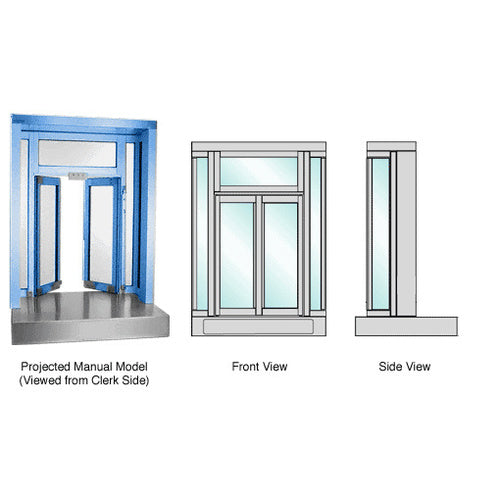 Custom Size - CRL Bi-Fold Service Window - Self Closing