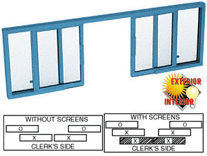 CRL Horizontal Sliding Service Window OXXO - Choose Options (Custom Size)