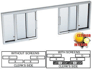 Lockable Sliding Service Window CRL Horizontal Sliding Service Window OXXO - Choose Options (Custom Si