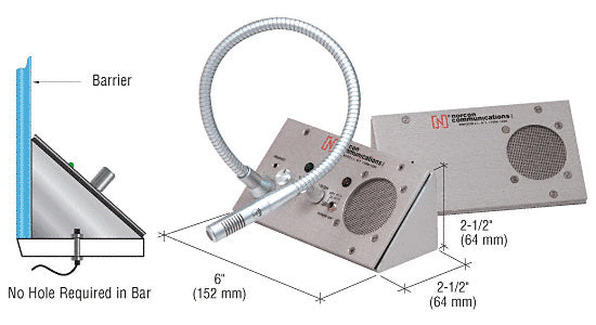 Custom Size -  CRL Satin Anodized 115V AC "X" Model Counter-Top Two-Way Electronic Communicator