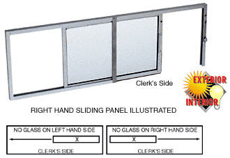 CRL Horizontal Sliding Service Window X- or -X Format - No Screen (Custom Size)