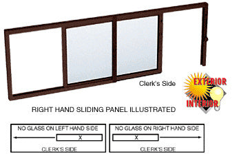 CRL Horizontal Sliding Service Window X- or -X Format - No Screen (Custom Size)