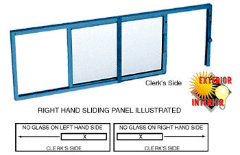 CRL Horizontal Sliding Service Window X- or -X Format - No Screen (Custom Size)