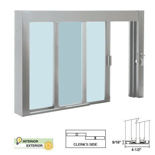 CRL Standard Size Self-Closing Deluxe Service Window (Glazed or Unglazed) - Sill, Half-Track or Full-Track Option