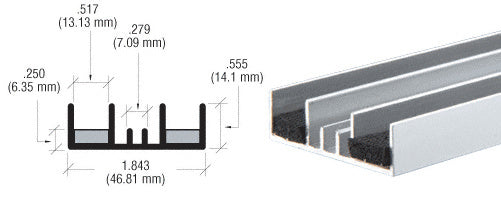 CRL Double Jamb Extrusion With Cushion