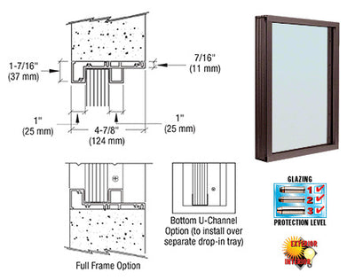 Custom Size - CRL Aluminum Glazed Vision Window Exterior - Choose Options (Custom Size)