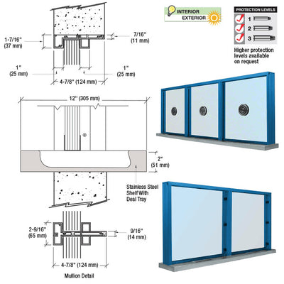 CRL Aluminum Multi-Lite Window Ticket Window