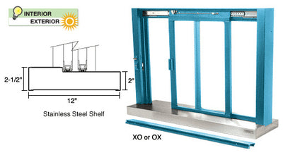 Self-Closing Deluxe Sliding Service Window - Sill, Half-Track or Full-Track Option (Custom Size)