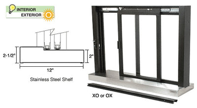 Self-Closing Deluxe Sliding Service Window - Sill, Half-Track or Full-Track Option (Custom Size)