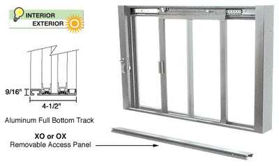 Self-Closing Deluxe Sliding Service Window - Sill, Half-Track or Full-Track Option (Custom Size)