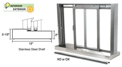 Lockable Sliding Service Window Self-Closing Deluxe Sliding Service Window - Sill, Half-Track or Full-
