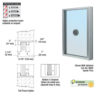 Custom Size - CRL Aluminum Glazed Vision Window Exterior - Choose Options (Custom Size)