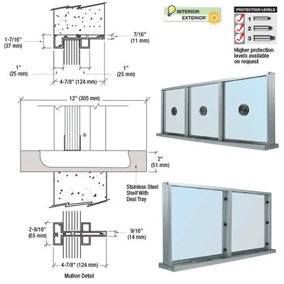 CRL Aluminum Multi-Lite Window Ticket Window