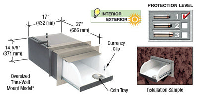 Large/Oversized Capacity Drawers - Thru-Wall or Counter Mounted