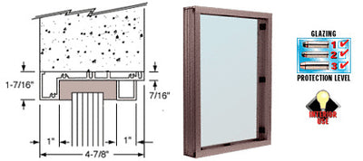 CRL Aluminum Glazed Vision Window Interior w/ Surround Sound Voice System - Choose Options (Custom Size)