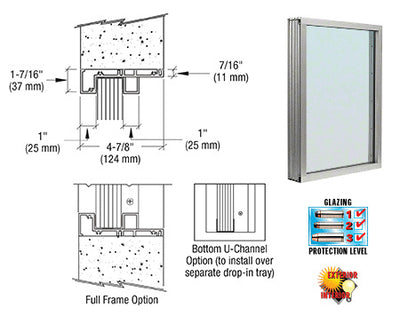 Custom Size - CRL Aluminum Glazed Vision Window Exterior - Choose Options (Custom Size)