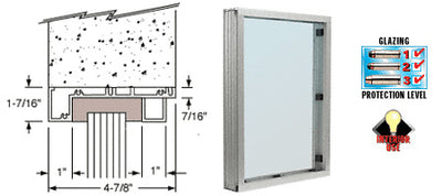 CRL Aluminum Glazed Vision Window Interior w/ Surround Sound Voice System - Choose Options (Custom Size)