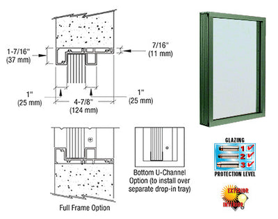 Custom Size - CRL Aluminum Glazed Vision Window Exterior - Choose Options (Custom Size)