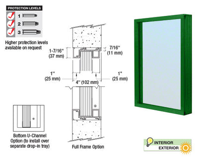 Custom Size - CRL Aluminum Glazed Vision Window Exterior - Choose Options (Custom Size)