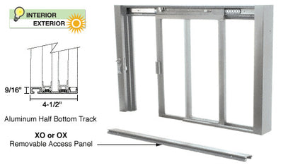 Self-Closing Deluxe Sliding Service Window - Sill, Half-Track or Full-Track Option (Custom Size)