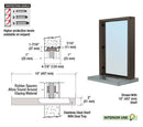 Custom Size - CRL Aluminum Ticket Window Exterior Glazed Exchange Window and Deal Tray - Surround Sound Voice System