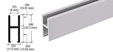 CRL Satin 'H' Bar for Use on All CRL Track Assemblies