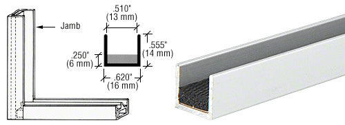 CRL Aluminum Single Jamb with Sponge Rubber Lining