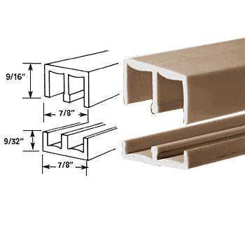 CRL Tan 6' EZY-Glide Plastic Track Assembly