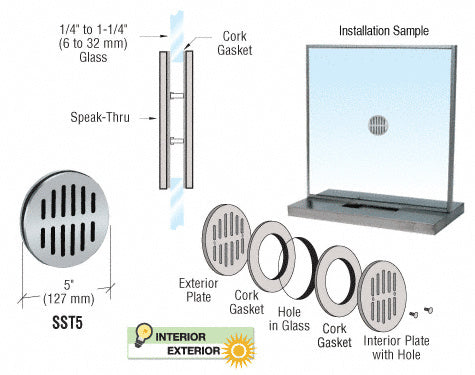 CRL Brushed Stainless Steel Speak-Thru